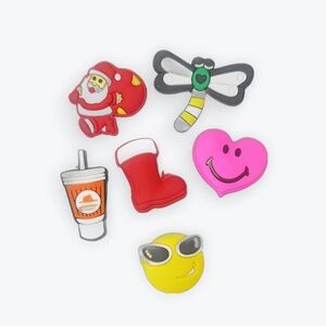 6 Piece Set of assorted theme Jibbit / Shoe Charms for Crocs/ Bags